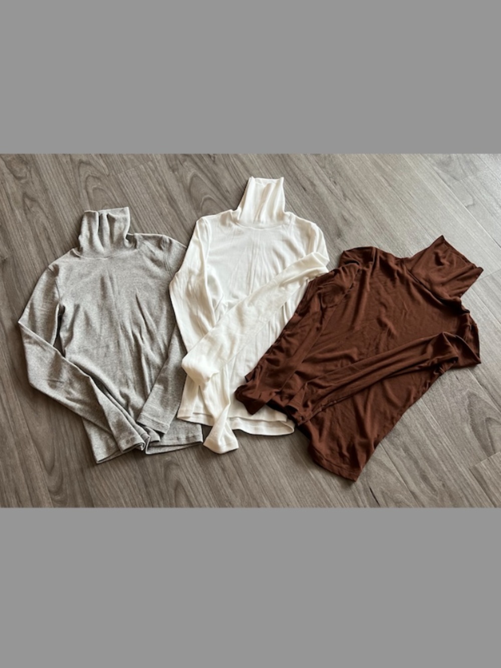Everlane + Aritzia Turtlenecks, Pack of 3 (XXS, XS, Women, White/Grey/Brown)
